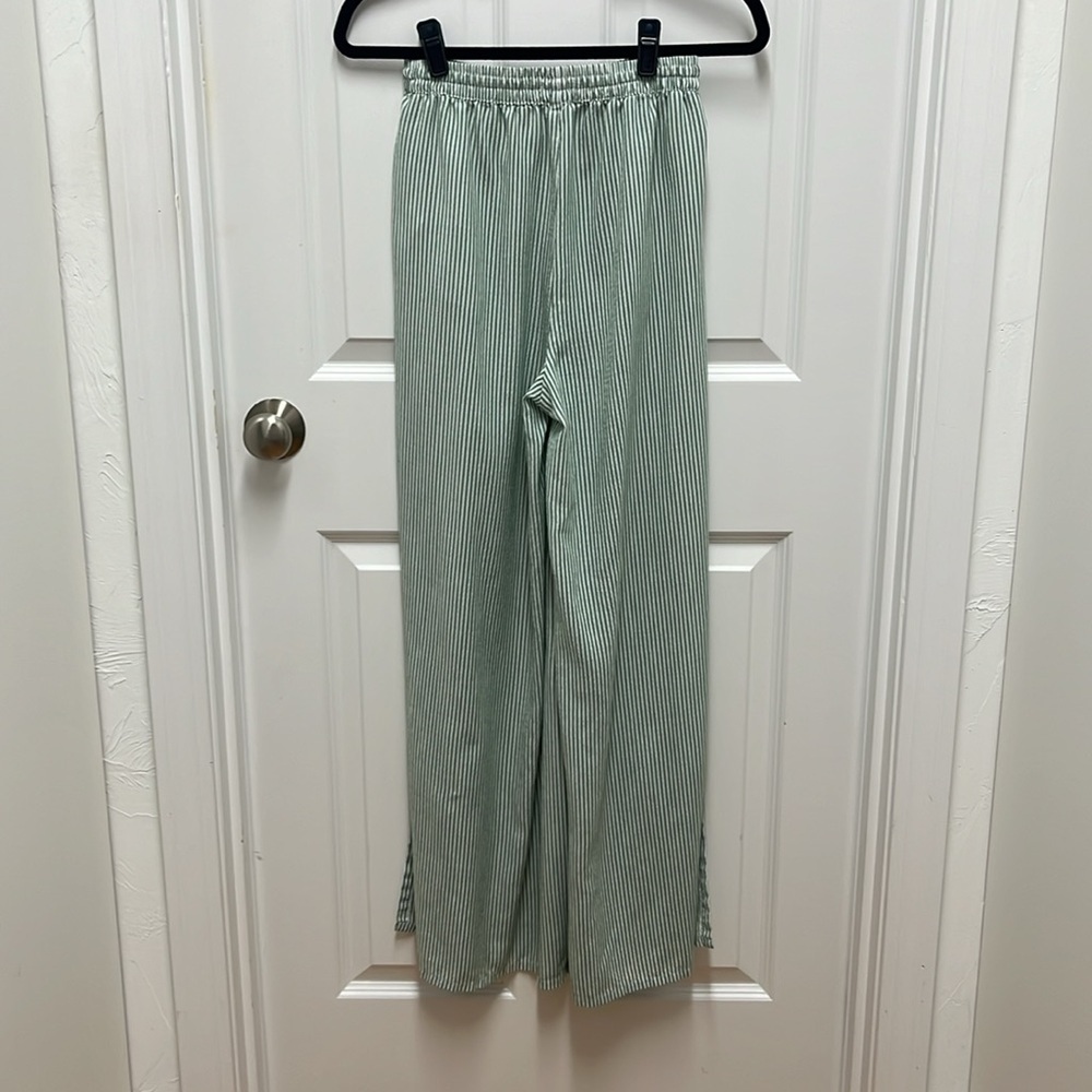 Onia Chloe Striped Split Side Beach Coverup Wide Leg Pants - Picture 4 of 4